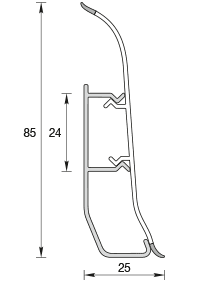 PVC Перваз Deconika № 001G – Бял Гланц размери
