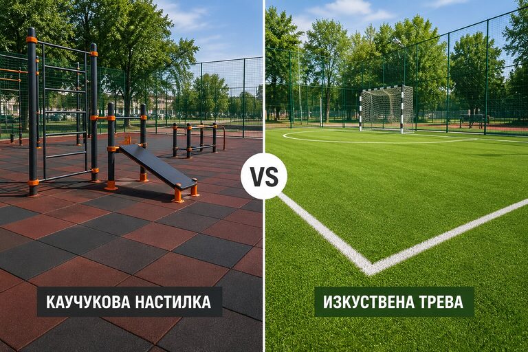 .Каучукова настилка или изкуствена трева: как да изберем