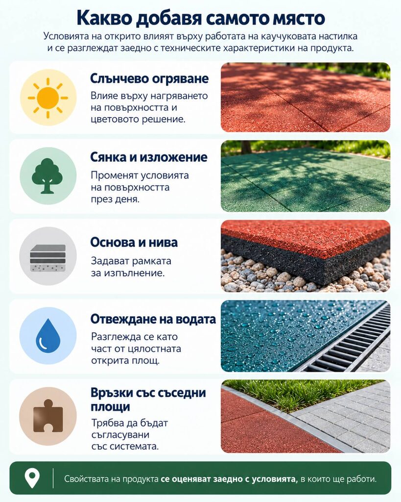 Каучукова настилка за открити площи: детска площадка, спортна зона и избор според натоварването - Dias Flooring Каучукова настилка за открити площи: детска площадка, спортна зона и избор според натоварването